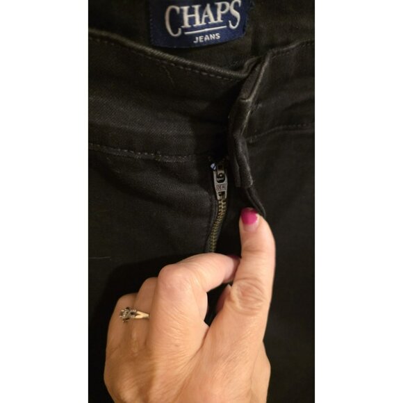 NWT Chaps Jeans Womens 18W 38wx30L Plus size Skinny Jeans Midrise Black NWT - Picture 5 of 12